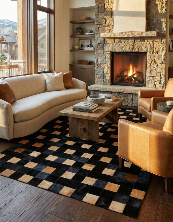 Detail image of 5' x 7' 11 Cowhide - Patchwork Rug