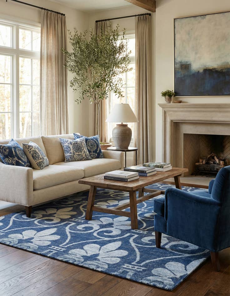 Detail image of  7' 4 x 9' 8  Hand Knotted Darya Rug