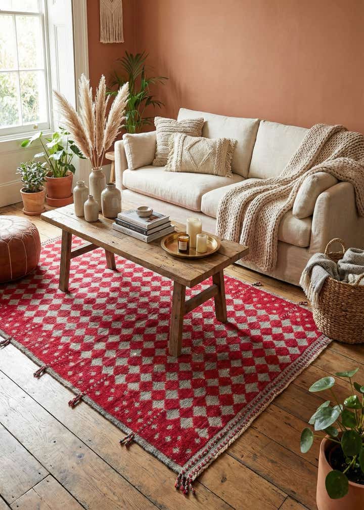 5' 9 x 8' Hand Knotted Moroccan Wool Rug