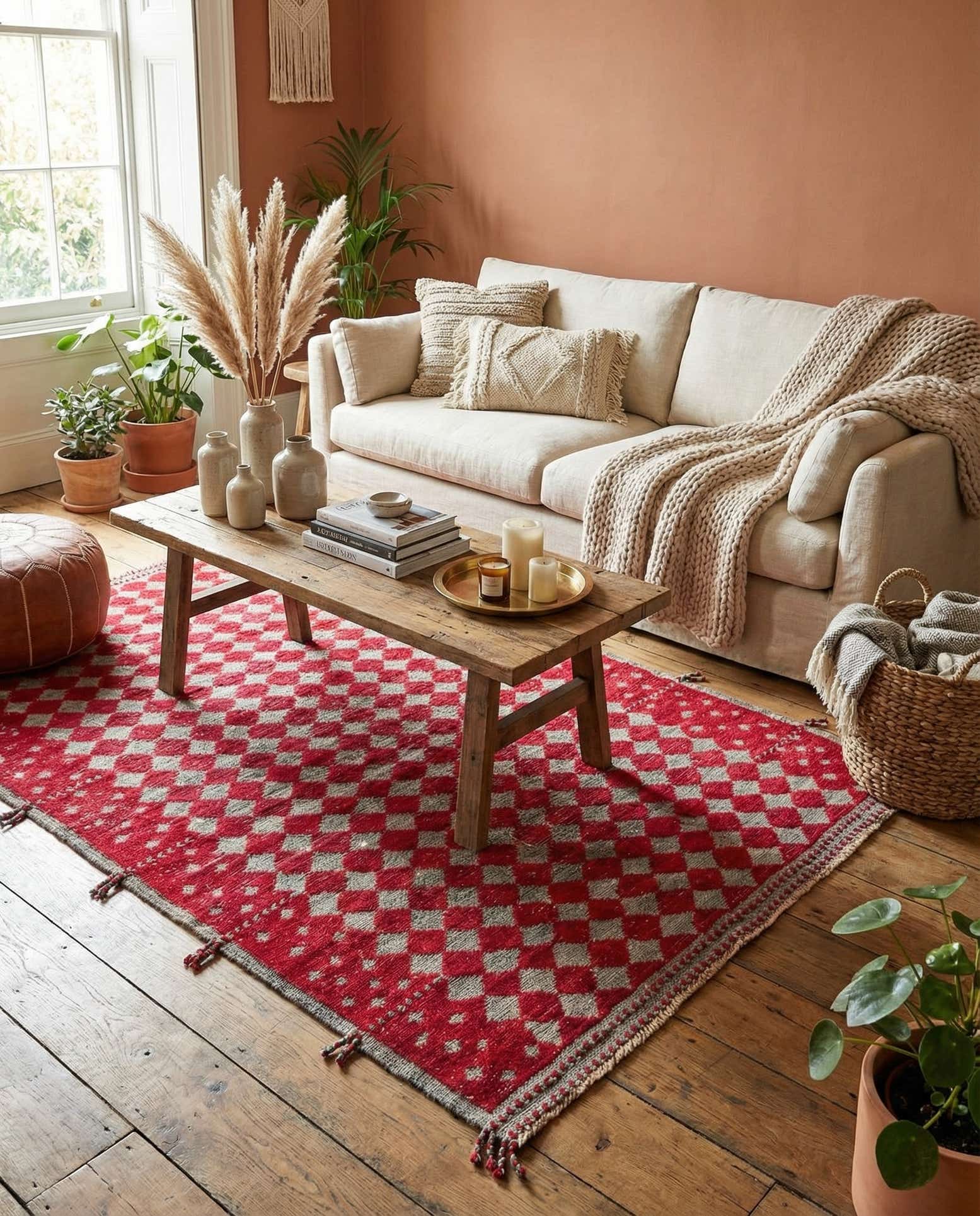 5' 9 x 8' Hand Knotted Moroccan Wool Rug