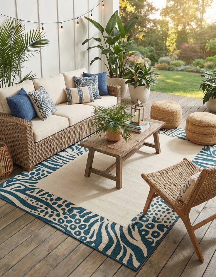 Detail image of 5' x 8'  Washable Safari Indoor / Outdoor Rug