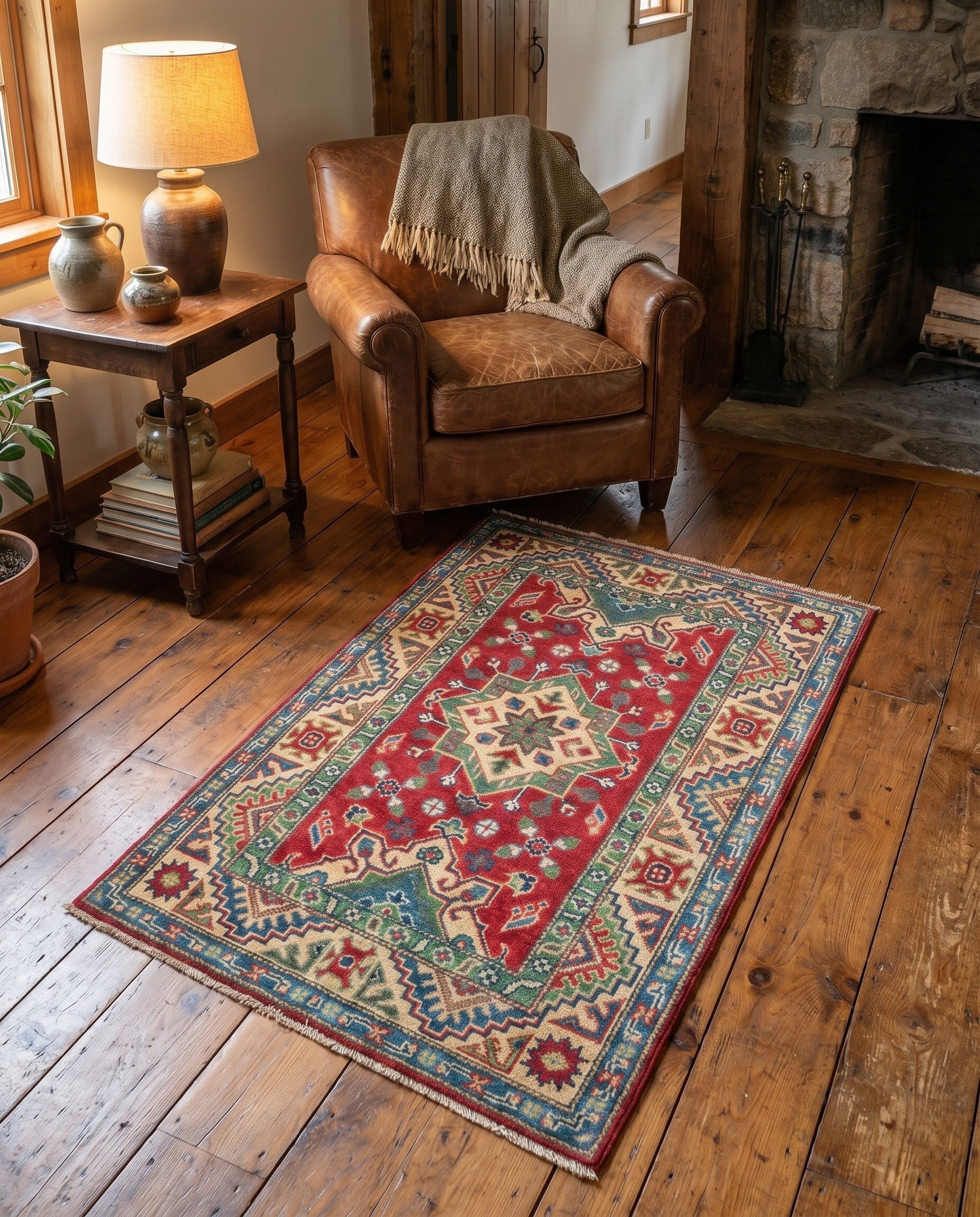 2' 8 x 4' Hand Knotted Kazak Rug