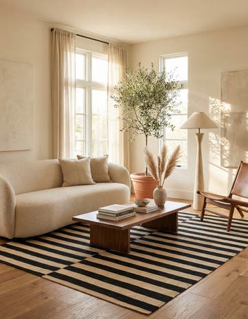5' 4 x 6' Hand Woven Kilim Modern Wool Rug
