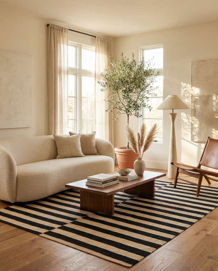 5' 4 x 6' Hand Woven Kilim Modern Wool Rug