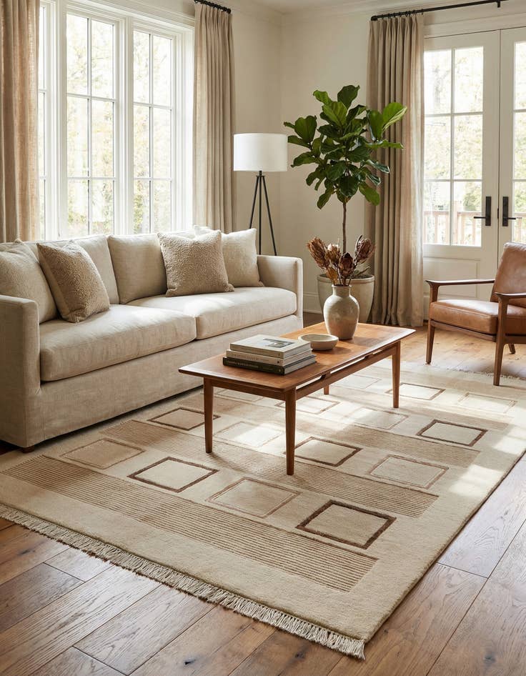 Detail image of 4' 10 x 6' 9  Hand Knotted Darya Wool Rug