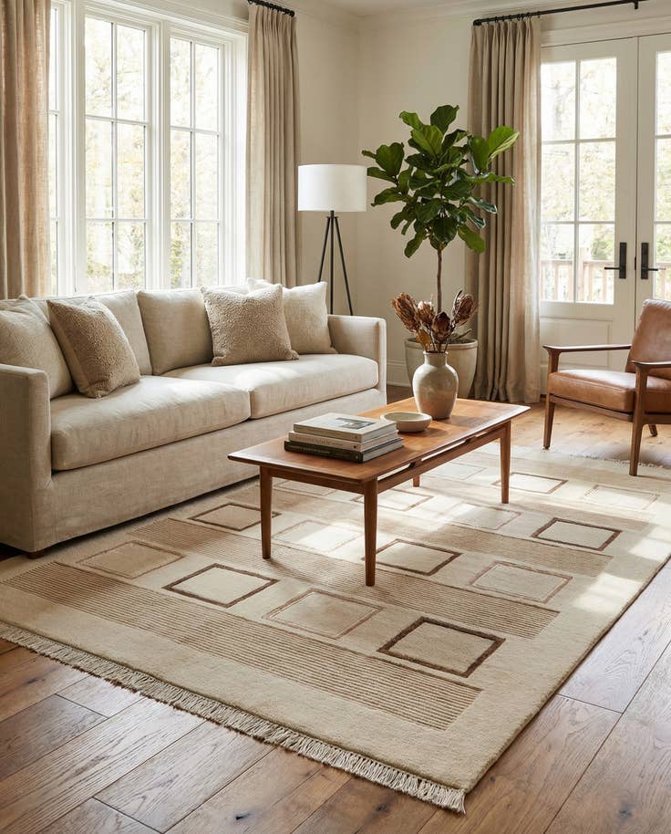 Detail image of 4' 10 x 6' 9 Hand Knotted Darya Wool Rug
