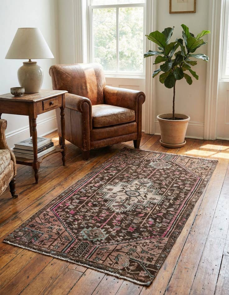 Detail image of 3' 3 x 6' 7  Hand Knotted Ultra Vintage Persian Wool Runner Rug