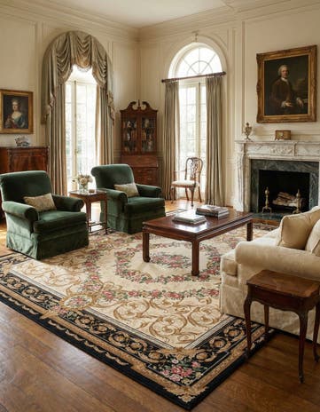 10' x 10' Easy-Clean Traditional Indoor / Outdoor Square Rug