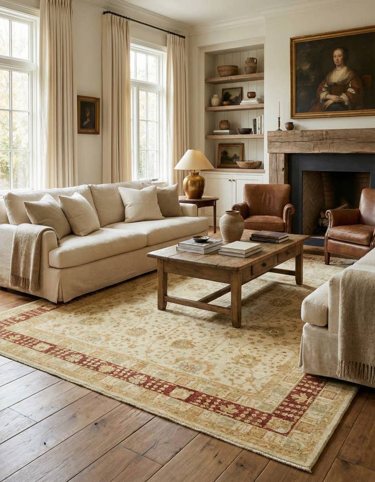 Detail image of 9' 9 x 12' 9  Hand Knotted Peshawar Ziegler Rug