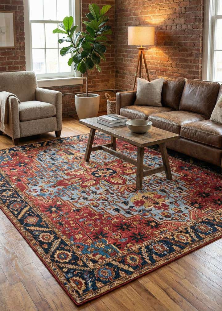 7' 10 x 10' Easy-Clean Traditional Indoor / Outdoor Rug