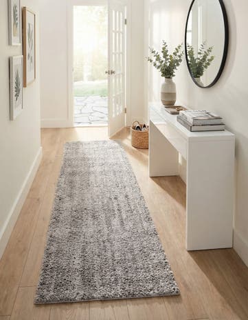 Ash Gray Jill Zarin Shaggy Chic Runner Rug