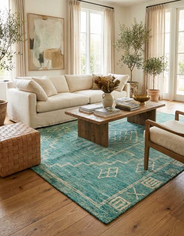 5' 7 x 7' 10 Hand Knotted Moroccan Wool Rug