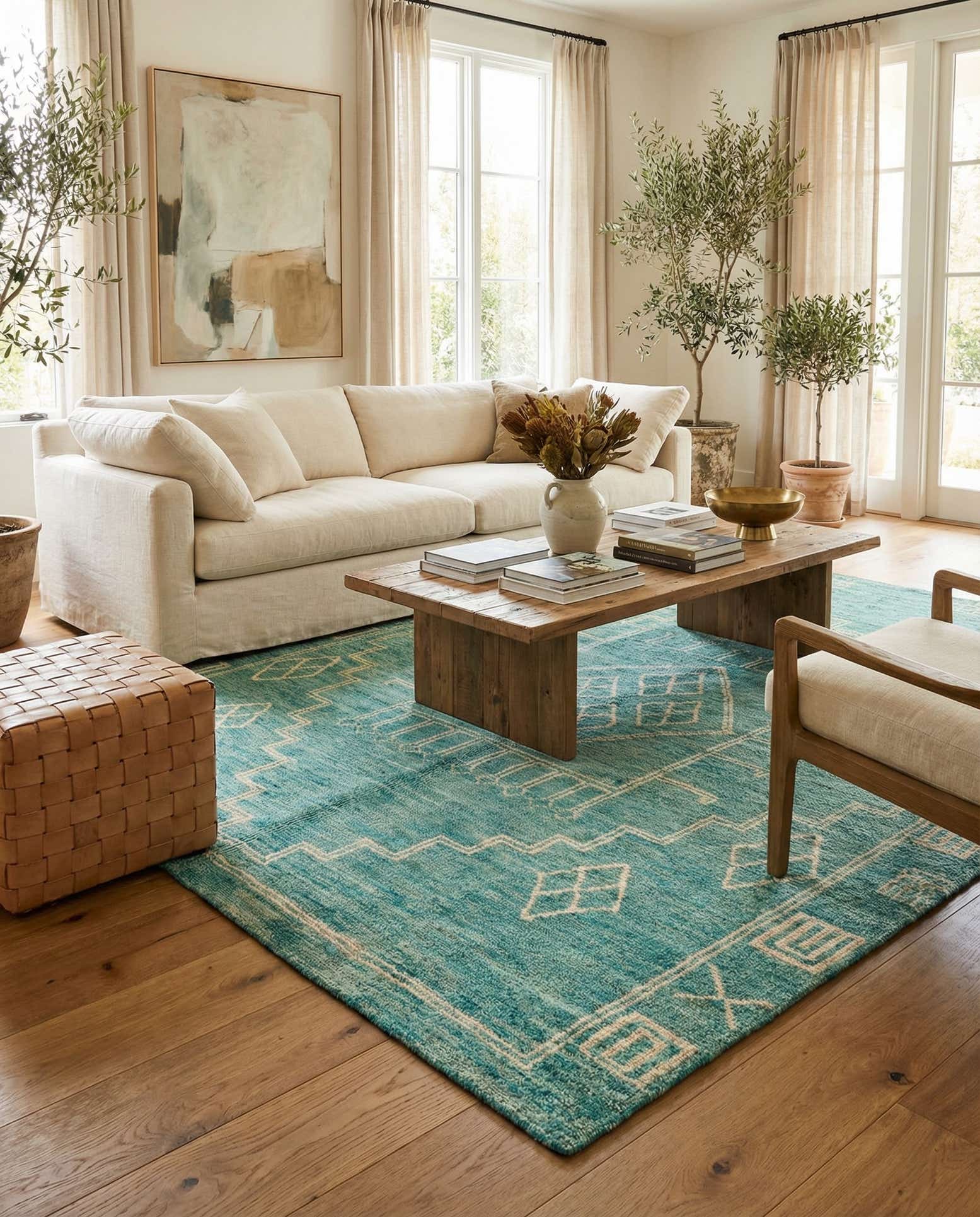 5' 7 x 7' 10 Hand Knotted Moroccan Wool Rug