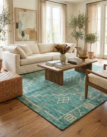 5' 7 x 7' 10 Hand Knotted Moroccan Wool Rug