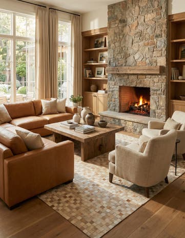 8' 1 x 9' 10 Cowhide - Patchwork Rug