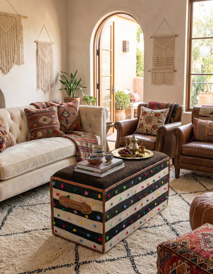 Detail image of 1' 7 x 3' 5  Hand Knotted Furniture Trunk