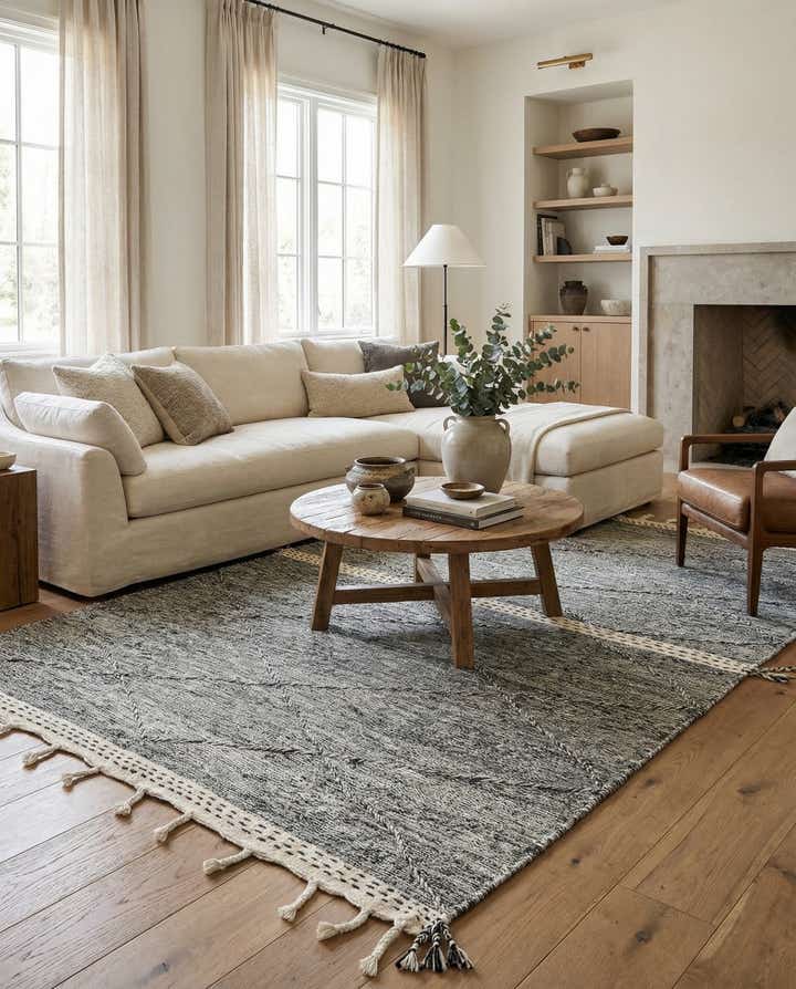 5' 10 x 9' 4 Hand Knotted Moroccan Wool Rug