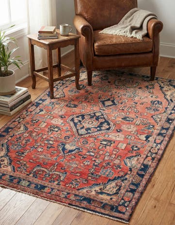 4' 2 x 6' 9 Hand Knotted Ultra Vintage Persian Wool Rug