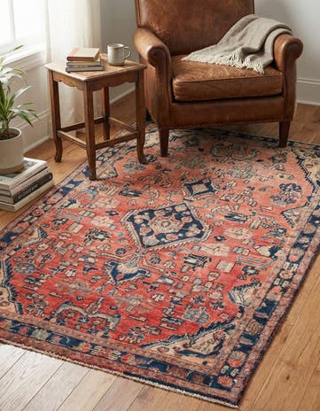 4' 2 x 6' 9 Hand Knotted Ultra Vintage Persian Wool Rug