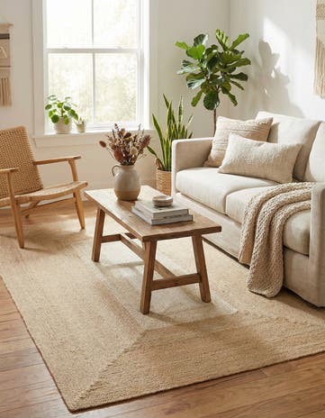 5' 1 x 8' Handmade Hand Braided Wool Rug