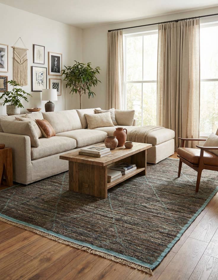 Detail image of 7' 9 x 10' 7  Hand Knotted Moroccan Wool Rug