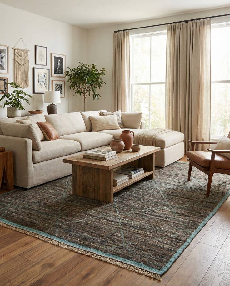 Detail image of 7' 9 x 10' 7 Hand Knotted Moroccan Wool Rug