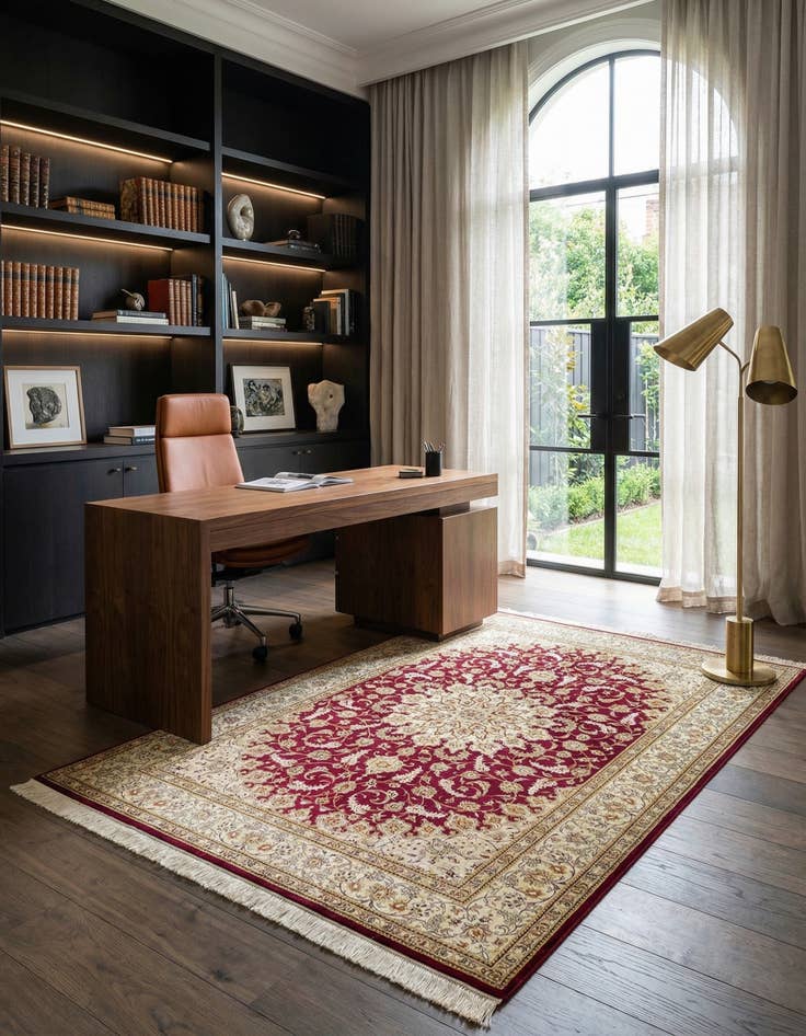 Detail image of 4' 4 x 6' 8 Ghom Silk Rug