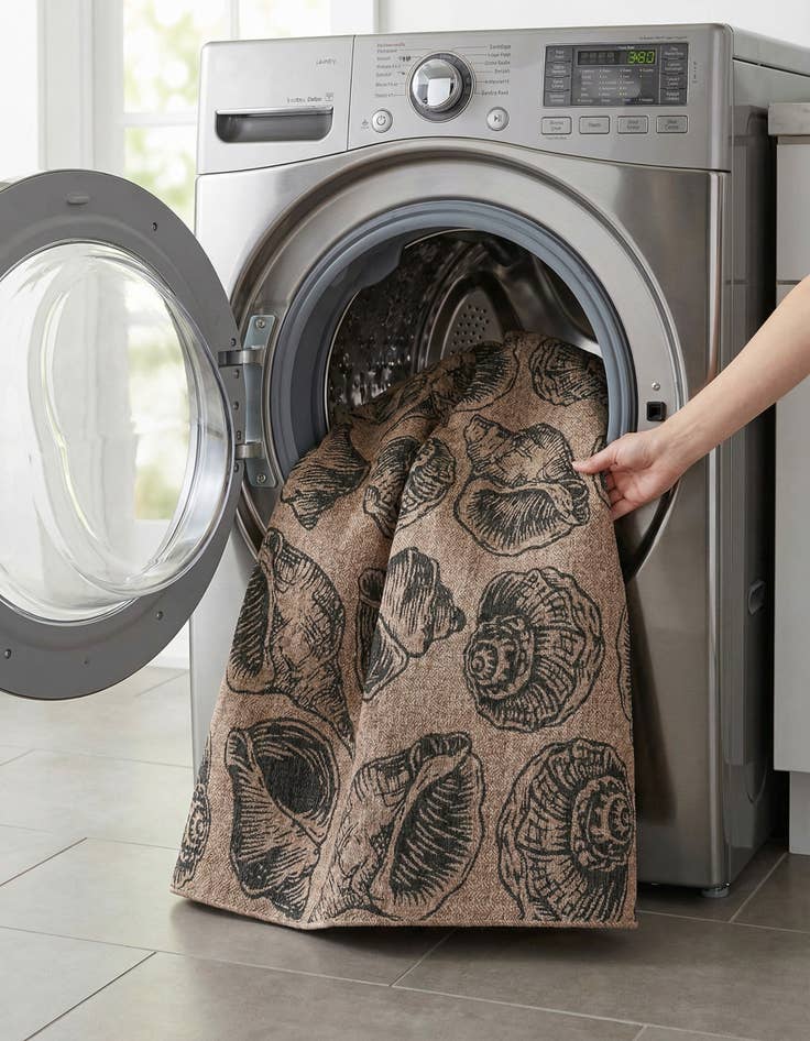 Detail image of  7' 10 x 10'  Washable Coastal Indoor / Outdoor Rug