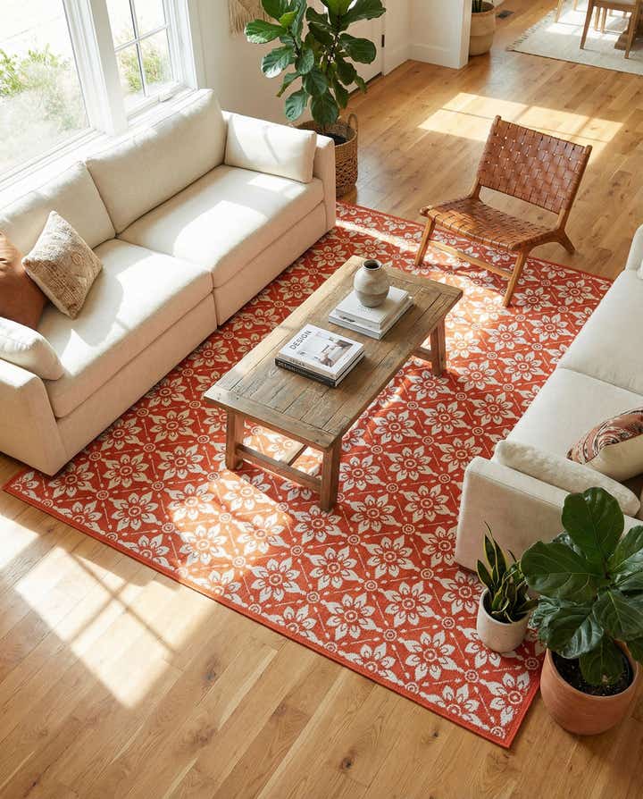 9' x 12' Easy-Clean Lattice Indoor / Outdoor Rug