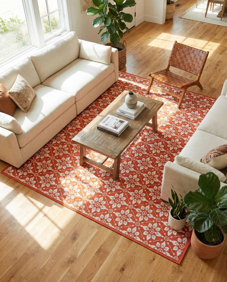 Detail image of 9' x 12' Easy-Clean Lattice Indoor / Outdoor Rug