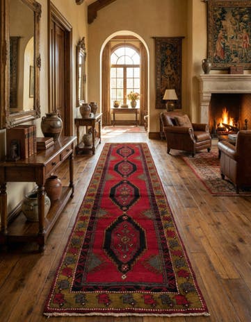3' 9 x 11' 6 Hand Knotted Anatolian Wool Runner Rug