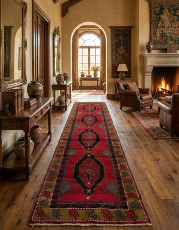 3' 9 x 11' 6 Hand Knotted Anatolian Wool Runner Rug