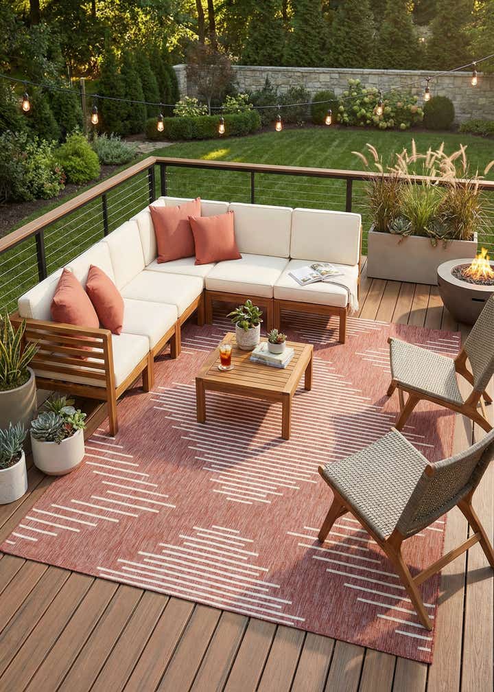 9' x 12' Easy-Clean Modern Indoor / Outdoor Rug