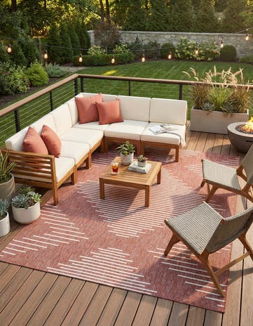9' x 12' Easy-Clean Modern Indoor / Outdoor Rug