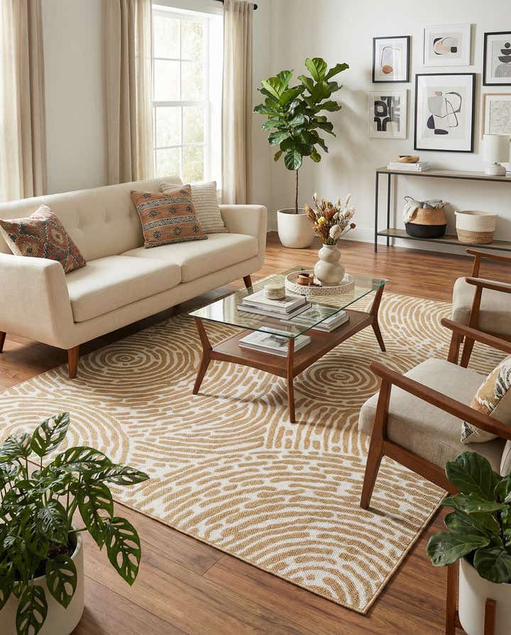 5' 3 x 8' Easy-Clean Modern Indoor / Outdoor Rug