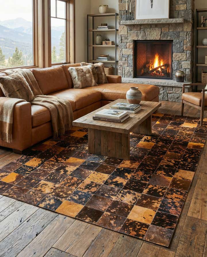4' 10 x 7' 9 Cowhide Rug