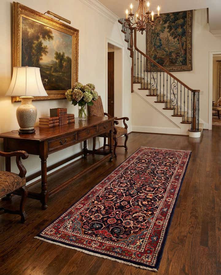 3' 9 x 10' 6 Sarouk Wool Runner Rug