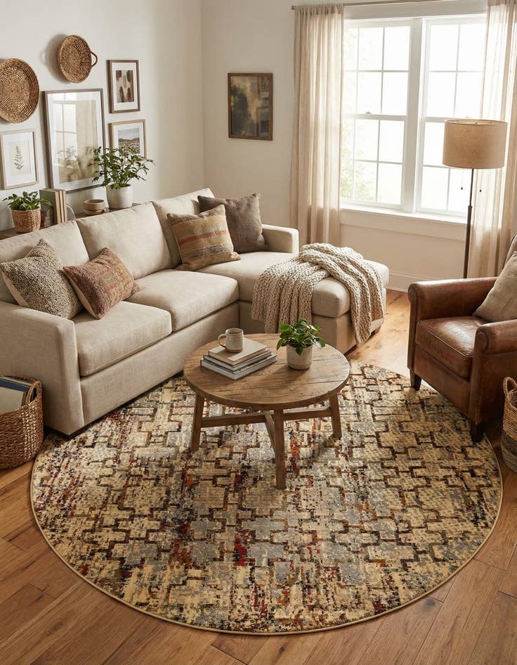 Detail image of 7' x 7' Saturn Round Rug