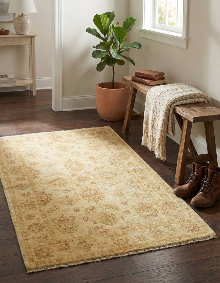 Detail image of 3' 4 x 4' 10  Hand Knotted Peshawar Ziegler Rug