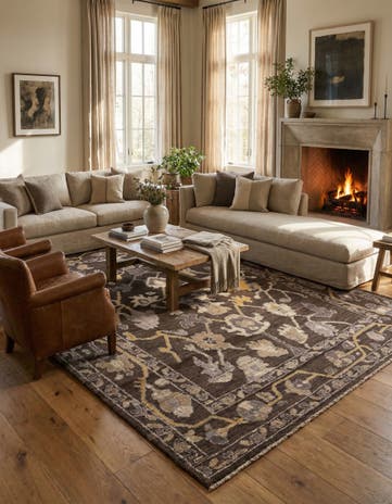 9' 2 x 12' 8 Hand Knotted Oushak Wool Rug