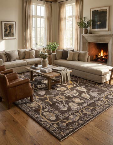 9' 2 x 12' 8 Hand Knotted Oushak Wool Rug