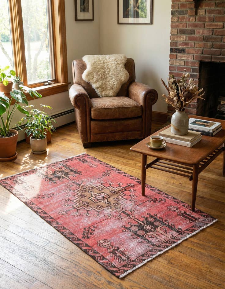 Detail image of 3' 1 x 5' 3  Hand Knotted Ultra Vintage Persian Wool Rug