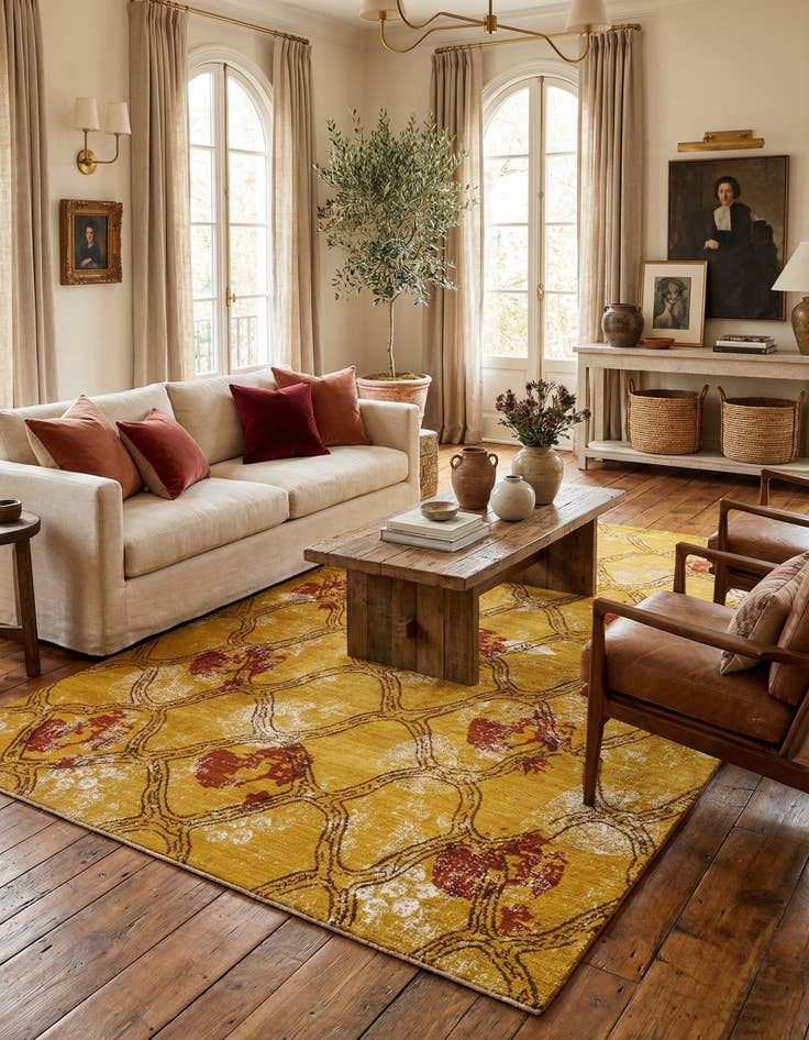 Detail image of 6' 6 x 10' 1  Hand Knotted Anar Rug