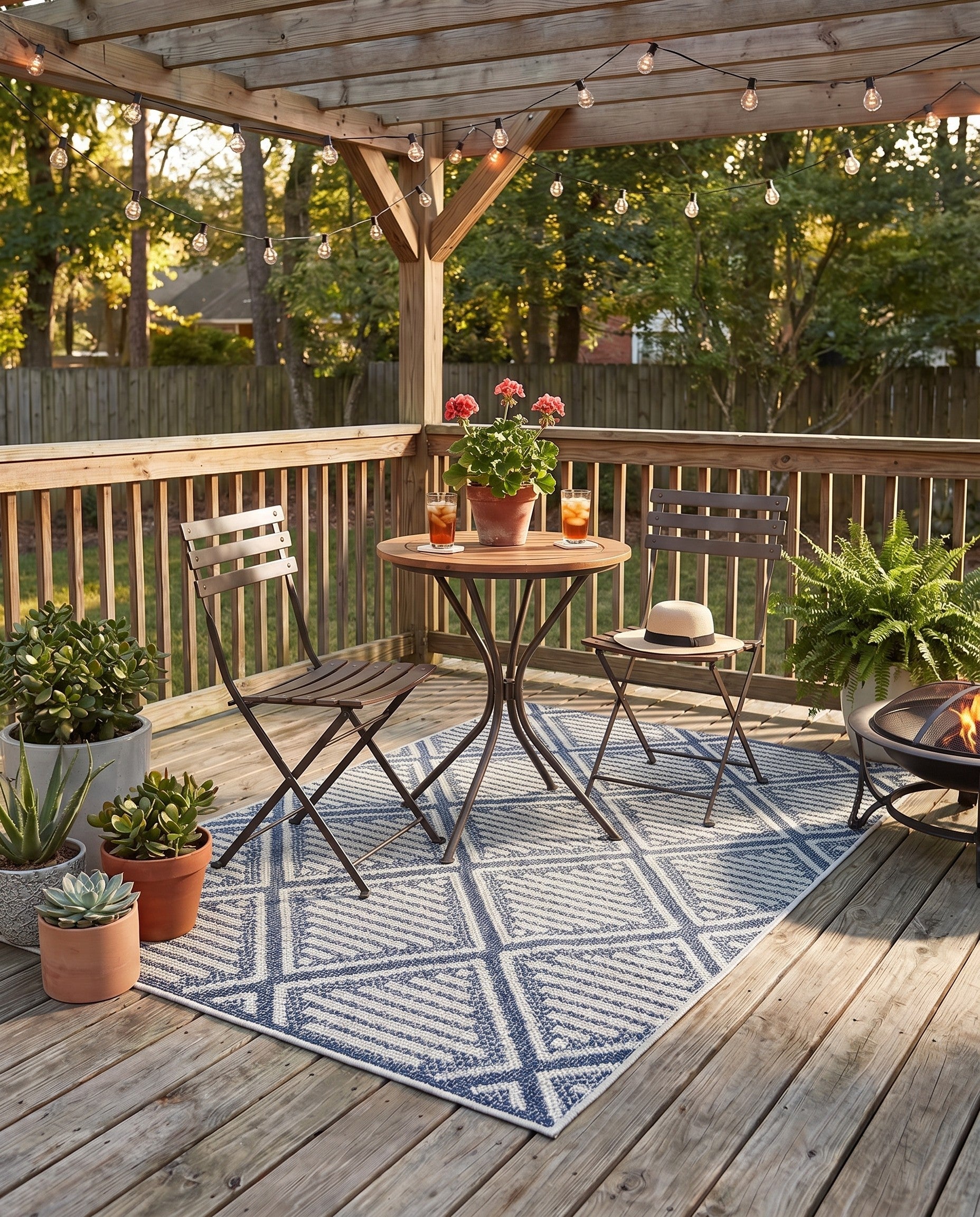 4' x 6' Easy-Clean Lattice Indoor / Outdoor Rug