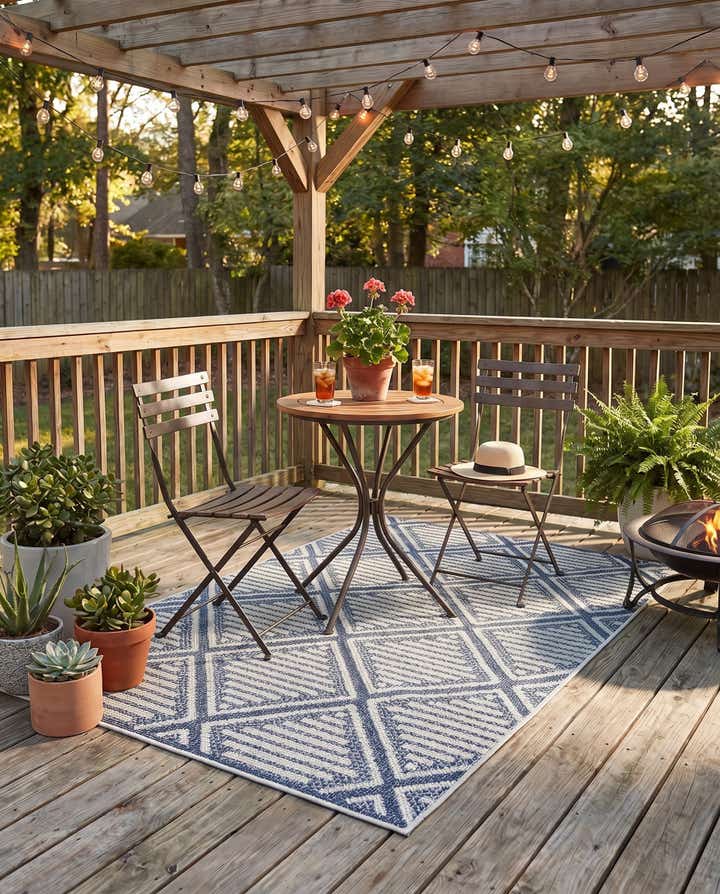 4' x 6' Easy-Clean Lattice Indoor / Outdoor Rug