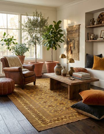 6' 6 x 9' 4 Hand Woven Kilim Suzani Wool Rug