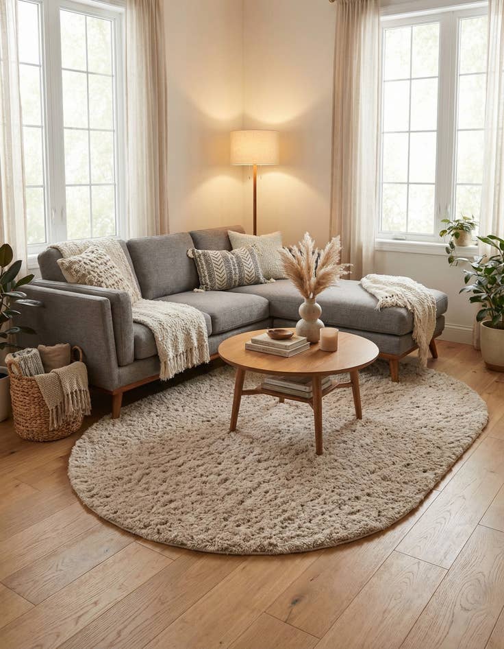 Detail image of 5' 3 x 8' Marilyn Monroe™ Shag Oval Rug