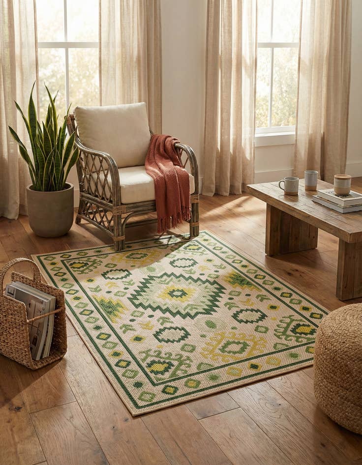 Detail image of 4' x 6'  Washable Baja Indoor / Outdoor Rug