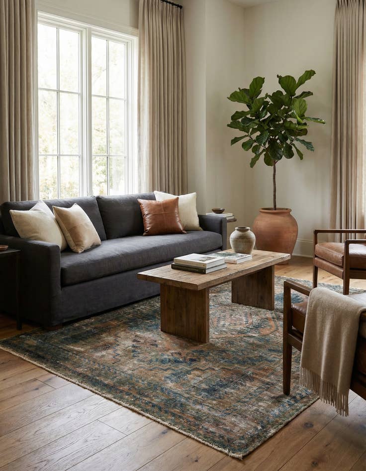 Detail image of 5' 1 x 6' 6  Hand Knotted Ultra Vintage Persian Wool Rug