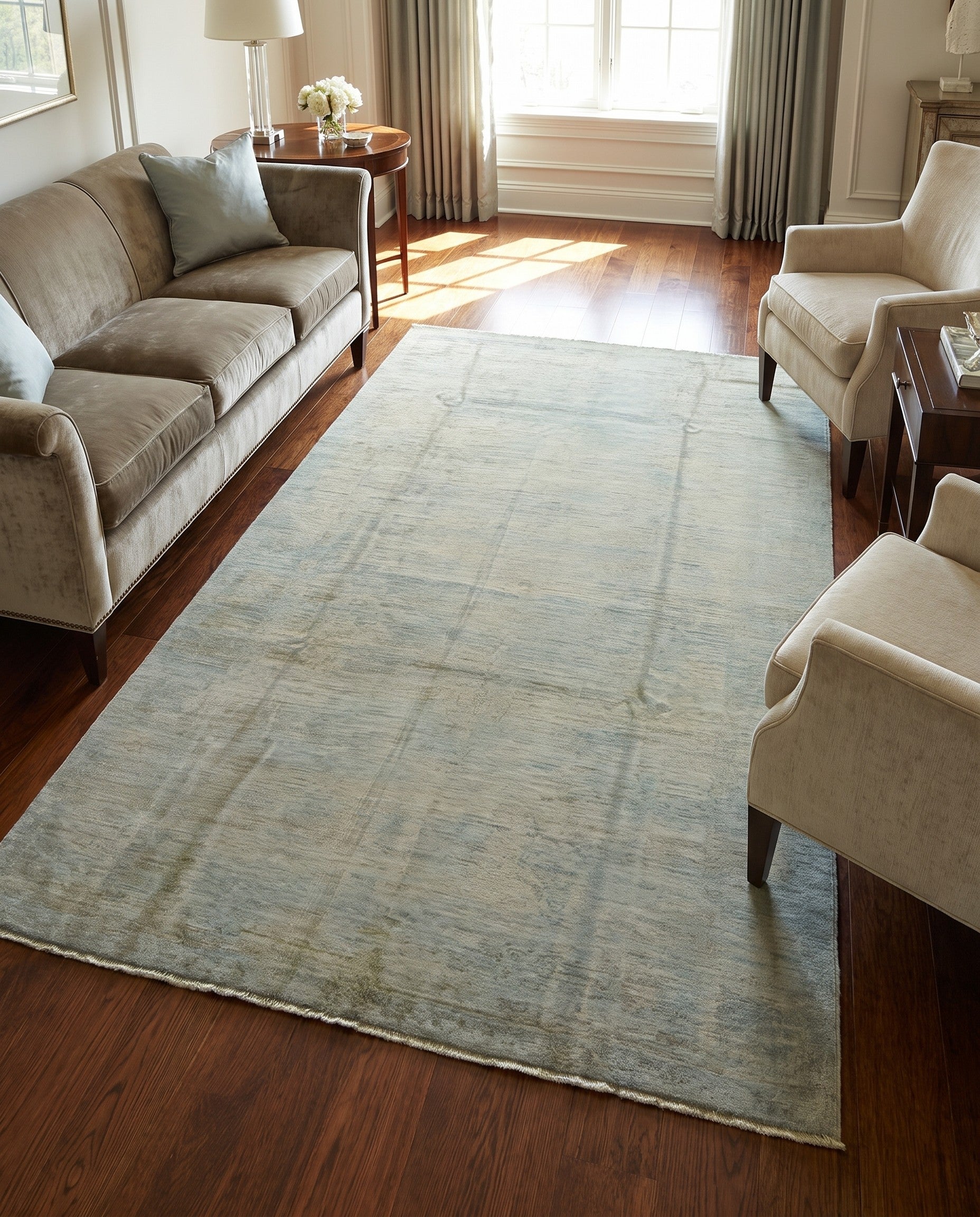 5' 3 x 8' 8 Hand Knotted Over-Dyed Ziegler Rug